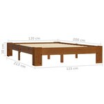 vidaXL Cadre de lit Marron clair Bois de pin massif 120x200 cm