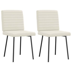vidaXL Chaises à manger lot de 2 Crème Velours