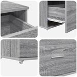 vidaXL Bureau Sonoma gris 131 5 x 50 x 106 5 cm Bois d'ingénierie