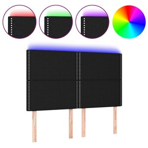 vidaXL Tête de lit à LED Noir 144x5x118/128 cm Tissu
