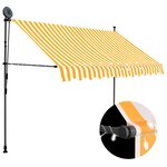 vidaXL Auvent manuel rétractable avec LED 250 cm Blanc et orange