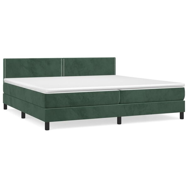 vidaXL Sommier à lattes de lit et matelas Vert foncé 200x200cm Velours