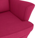 vidaXL Fauteuil à bascule à oreilles en velours rouge vin bois massif