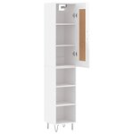 vidaXL Buffet haut Blanc brillant 34 5x34x180 cm Bois d'ingénierie