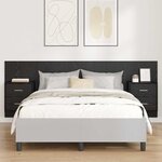 vidaXL Tête de lit avec armoire 3 Pièces Chêne noir Bois d'ingénierie