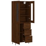 vidaXL Buffet haut Chêne marron 69 5x34x180 cm Bois d'ingénierie