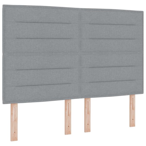 vidaXL Tête de lit LED avec tête de lit Gris clair 144 cm Polyester