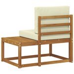 vidaXL Canapé d'extérieur en bout avec coussin Naturel 91 x 63 x 73 cm