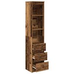 vidaXL Buffet haut 37 5x35x180 cm vieux bois bois d'ingénierie