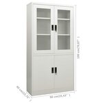 vidaXL Armoire de bureau Gris clair 90x40x180 cm Acier