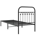 vidaXL Cadre de lit métal avec tête de lit noir 80x200 cm