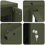 vidaXL boîte aux lettres Vert olive 30 x 23 x 55 cm Acier