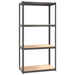 vidaXL Étagère de rangement 4 niveaux Anthracite Acier bois ingénierie