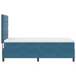Lit avec sommier à ressorts vidaXL et matelas bleu foncé 90x200 cm en velours