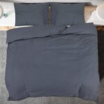 vidaXL Ensemble de housse de couette Anthracite 200x200 cm Coton