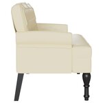 vidaXL Banc Chesterfield Crème 119.5 x 64.5 x 75 cm Cuir synthétique