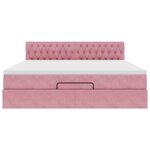 VidaXL Cadre de lit ottoman avec matelas rose 160x200 cm velours