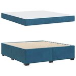 vidaXL Cadre de lit avec matelas Bleu foncé 180 x 200 cm tissu