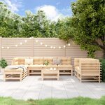 vidaXL Salon de jardin 9 Pièces Bois de pin massif