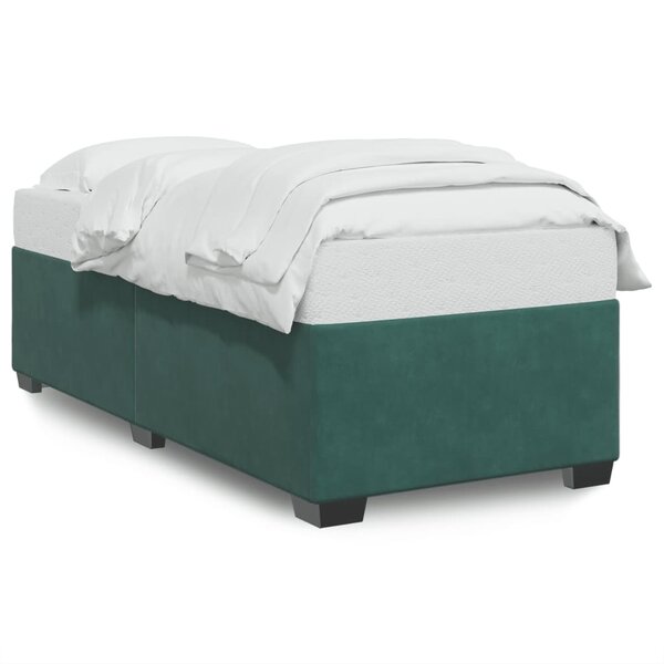 vidaXL Cadre de lit Vert foncé 90x200 cm Velours