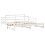 vidaXL Lit de jour avec gigogne et tiroirs sans matelas blanc 90x190cm