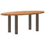 vidaXL Table à manger marron clair bois de chêne massif ovale