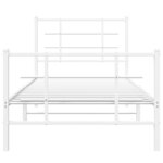 vidaXL Cadre de lit métal sans matelas avec pied de lit blanc 90x190cm