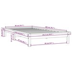 vidaXL Cadre de lit Gris 90x200 cm Bois de pin massif