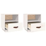 vidaXL Tables de chevet 2 Pièces Blanc 40x34x45 cm Bois de pin massif