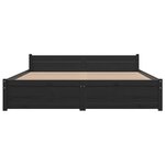 vidaXL Cadre de lit sans matelas noir bois massif 150x200 cm