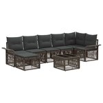 vidaXL Ensemble de canapé de jardin 8 Pièces Gris polyrotin
