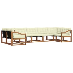 vidaXL Ensemble de canapés d'extérieur 7 pc Naturel et Crème