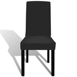 vidaXL Housse de chaise droite extensible 4 Pièces noir