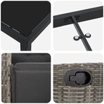 vidaXL Set de jardin de 9 pièces en rattan gris