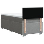 vidaXL Sommier à lattes de lit avec matelas gris clair 80x200 cm tissu