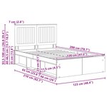 vidaXL Cadre de lit avec tête de lit Sonoma 120 x 200 cm Pin massif