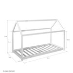 Lit enfant avec matelas 90 x 200 cm lit de jeu maisonnette lit en bois blanc