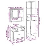 vidaXL Ensemble de mobilier de salle de bain Autre 3 Pièces Chêne noir