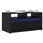 vidaXL Table basse Chêne noir 90 x 50 x 45 cm Bois d'ingénierie