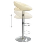 vidaXL Tabourets de bar lot de 2 crème similicuir
