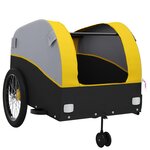 vidaXL Remorque de vélo noir et jaune 45 kg fer