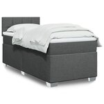 vidaXL Sommier à lattes de lit et matelas Gris foncé 90x190 cm Tissu