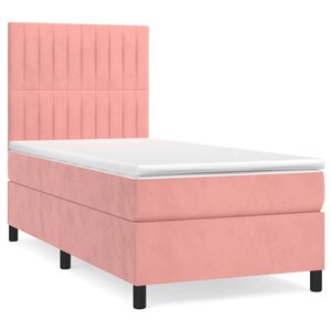 vidaXL Sommier à lattes de lit et matelas Rose 80x200 cm Velours