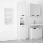 vidaXL Armoire de salle de bain blanc brillant 32x34x188 5 cm