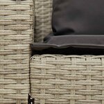 vidaXL Canapé de jardin et coussins 5 places gris clair résine tressée