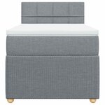 vidaXL Sommier à lattes de lit avec matelas Gris clair 90x200 cm Tissu