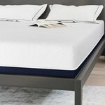 vidaXL Matelas Blanc  bleu 140 x 200 cm Mousse