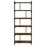 vidaXL Bibliothèque 6 niveaux chêne fumé 76x32x192cm bois d'ingénierie