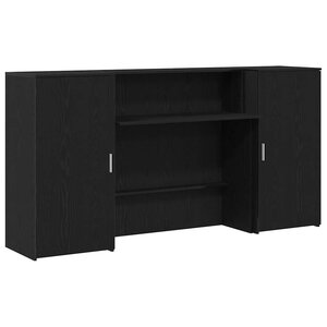vidaXL Bureau de réception chêne noir 200x50x103 5cm bois d'ingénierie