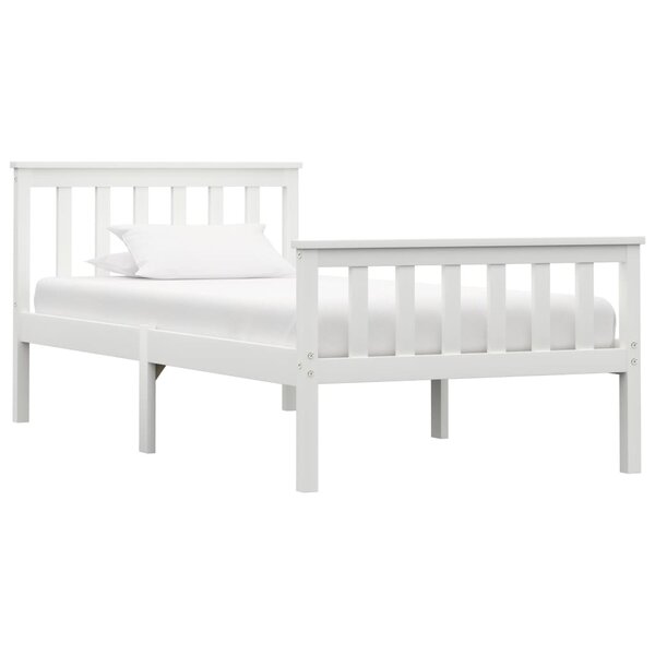 vidaXL Cadre de lit sans matelas blanc bois de pin massif 90x200 cm
